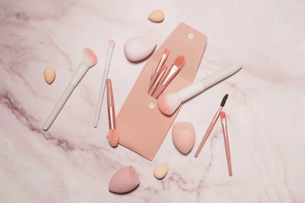 makeup artist s tools in pink on a marble dressing 2026 03 13 01 47 46 utc